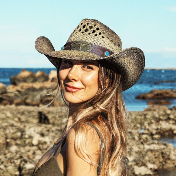 6878 Cowgirl Hats For Women Straw Cowboy Hat Western Beach Sun Hat main image 6